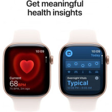 „Apple Watch Series 11 Cellular“ 42 mm rožinio aukso / šviesiai melsvo sportinis dirželis – S / M