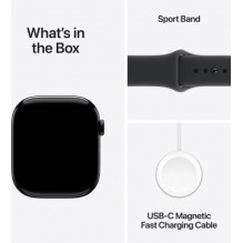 „Apple Watch Series 11 Cellular“ 46 mm juodos spalvos / juodas sportinis dirželis – M / L