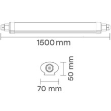 „Visional LED“ vandeniui atsparus 50 W linijinis šviestuvas su „PHILIPS“ diodais, 150 cm, 4000 K
