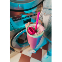 Termospuodelis su teleskopiniu šiaudeliu Kambukka Rio Tumbler 950ml Bubblegum Mint