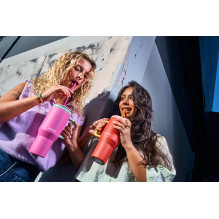 Termospuodelis su teleskopiniu šiaudeliu Kambukka Rio Tumbler 950ml Bubblegum Mint