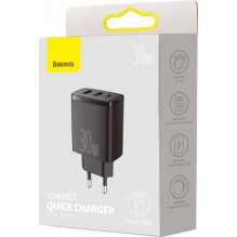 Baseus 30 W 2xUSB + USB-C QC3.0 PD3.0 BSU2897BLK
