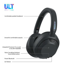 Sony ULT WEAR - Wireless Bluetooth Headphones with ULT POWER SOUND, Ultimate Deep Bass, Noise Cancelling, Clear Call Qua