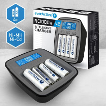 Ni-MH USB-C akumuliatoriaus įkroviklis everActive NC1000MV2 Ni-MH USB-C akumuliatoriaus įkroviklis everActive NC1000MV2