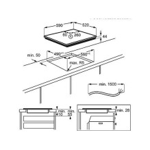 „Electrolux EIV63443CT“ kaitlentė, juoda, įmontuojama, zoninė indukcinė kaitlentė, 4 zona(-os),