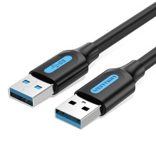 „Vention“ USB 3.0 A tipo kištukas-A tipo kištukas, 0,5 m, juodas, PVC tipo