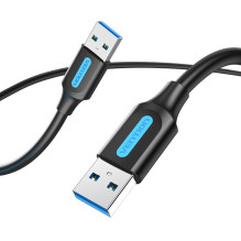 „Vention“ USB 3.0 A tipo kištukas-A tipo kištukas, 0,5 m, juodas, PVC tipo