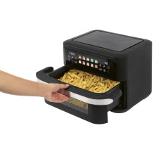 ProfiCook PC-FR 1313 H Double 10 L Stand-alone 2400 W Hot air fryer Black, Stainless steel