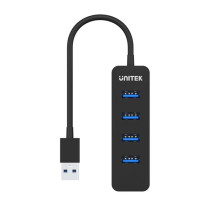 USB Hub - UNITEK H1117A 4-Port USB 3.1 Aktyvus 10W Juodas