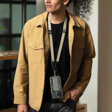 Uniq Vista universal 2-in-1 phone lanyard - black