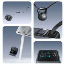 Joyroom Podix JR-TRD01 GaN 140W Desktop Charger with 5 Ports and Dual Retractable Cables - Gray