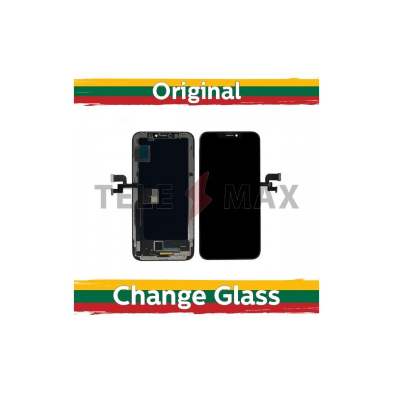 Ekranas skirtas iPhone XS juodas (Atnaujintas: Telemax)