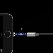 USB kabelis Remax RC-095i rudas 'Lightning' 100cm (su magnetiniu atskiriamu galiuku)