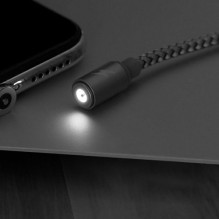 USB kabelis Remax RC-095i rudas 'Lightning' 100cm (su magnetiniu atskiriamu galiuku)