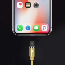 USB kabelis Remax RC-095i rudas 'Lightning' 100cm (su magnetiniu atskiriamu galiuku)