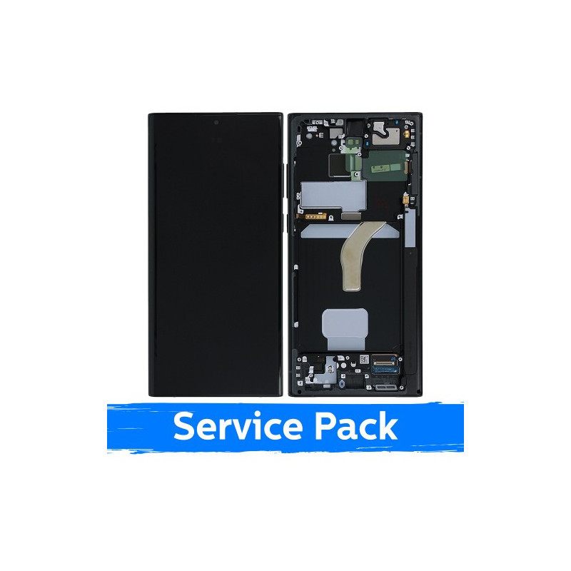 Screen for Samsung S908 S22 Ultra with frame / Graphite (Red)(Sky Blue) / (Service Pack)
