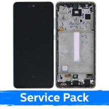 Screen for Samsung A528 A52s with frame / Awesome White / (Service Pack)