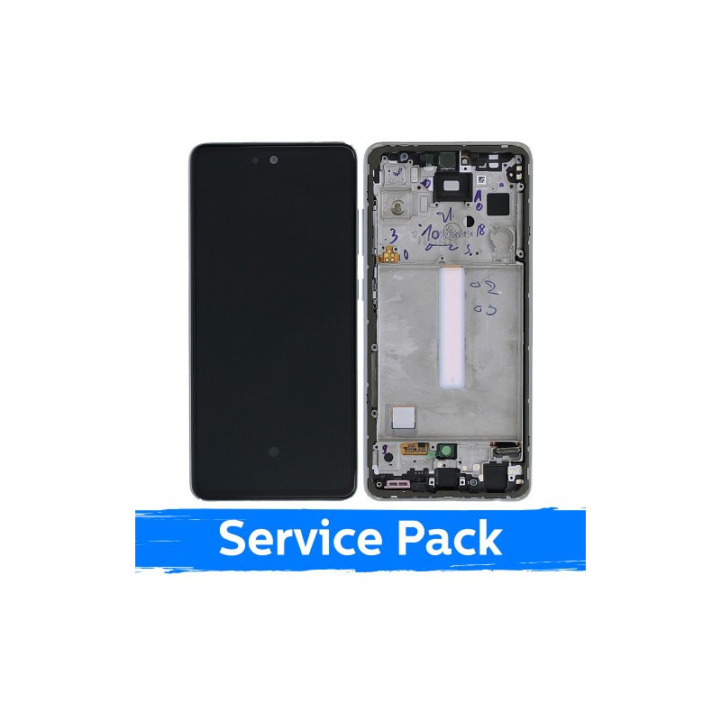 Screen for Samsung A528 A52s with frame / Awesome White / (Service Pack)