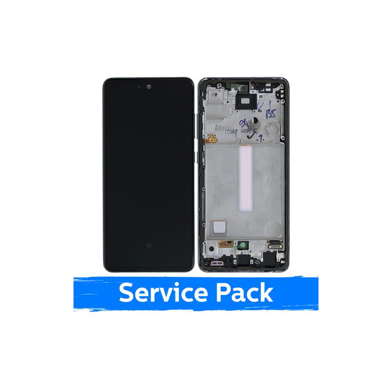 Screen for Samsung A525 (A526) A52 with frame / Awesome Black / (Service Pack)