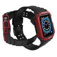 Strap Band for Apple Watch 42mm / 44mm / 45mm (black + red)