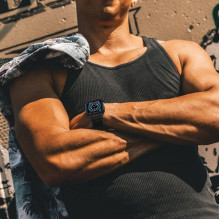 Strap Band for Apple Watch 42mm / 44mm / 45mm (black + red)