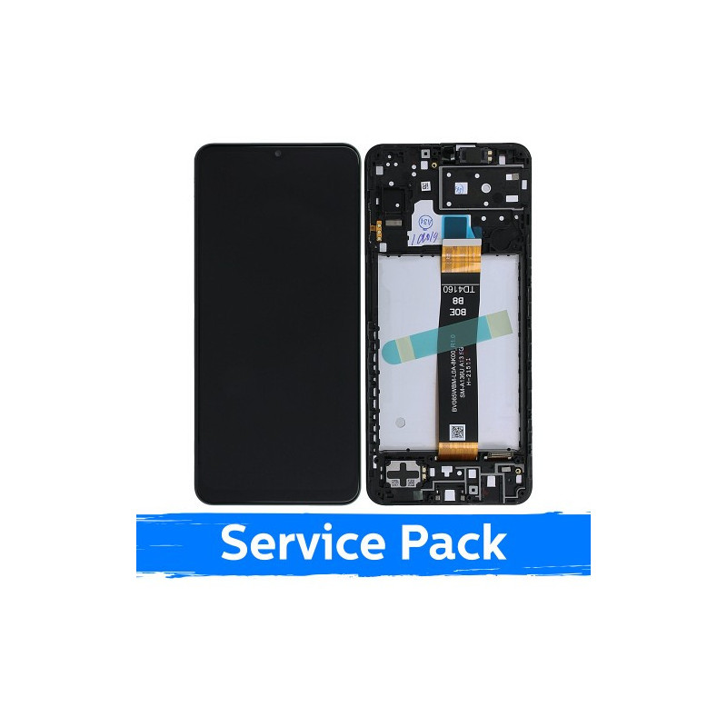 Ekranas skirtas Samsung A136 A13 5G juodas su rėmeliu (Service Pack)