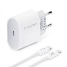 Charger Wozinsky 'Quick Charge' white PD 20W + cable 'Type-C / Lightning' 100cm