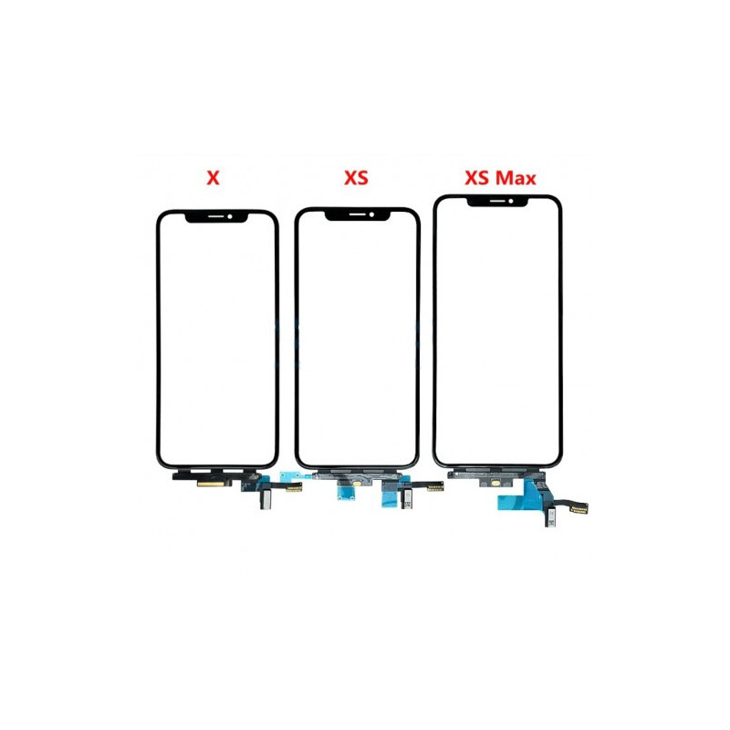 Touchscreen for 'Pro+' Apple iPhone X / glass + OCA / set (LONG FLEX)