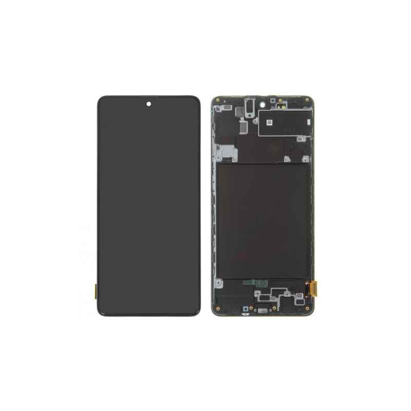 Ekranas skirtas Samsung A715 A71 juodas su rėmeliu HQ