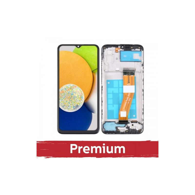 Ekranas skirtas Samsung A035F A03 non-EU juodas su rėmeliu OEM