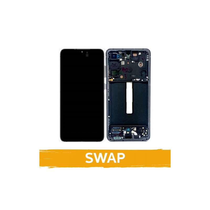 Screen for (S) Samsung G990 S21 FE with frame / Graphite / (Updated: Telemax)