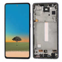 Ekranas skirtas Samsung A528 A52s / A526 A52 5G / A525 A52 4G su rėmeliu / Awesome White / HQ