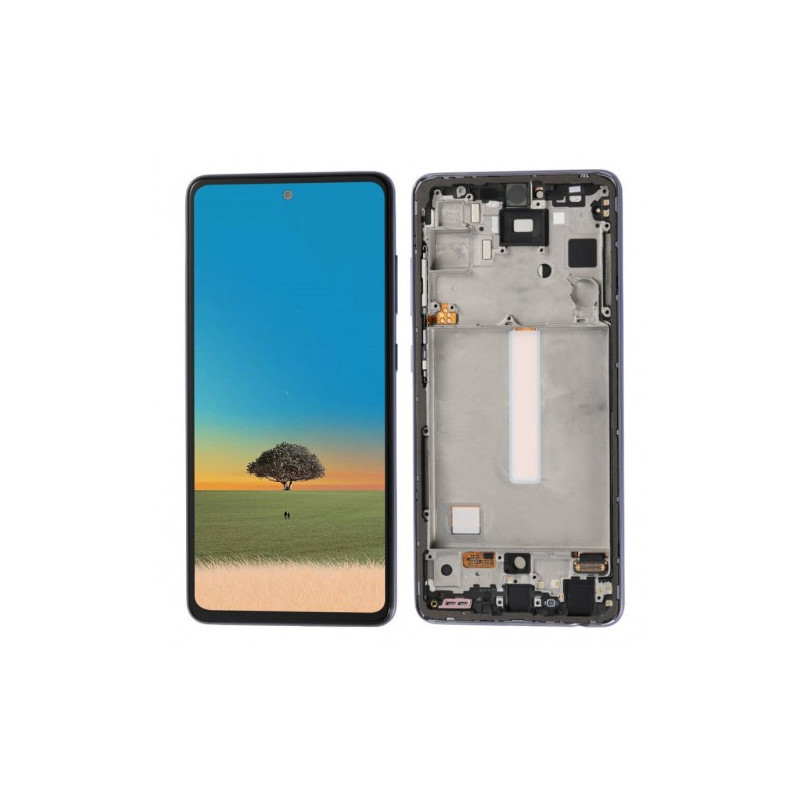 Ekranas skirtas Samsung A528 A52s / A526 A52 5G / A525 A52 4G su rėmeliu / Awesome White / HQ