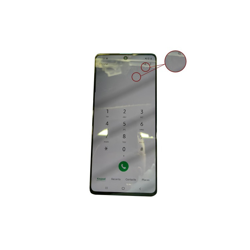 Ekranas skirtas Samsung A715 A71 juodas su rėmeliu (Atnaujintas: Telemax) (defektuotas 23)