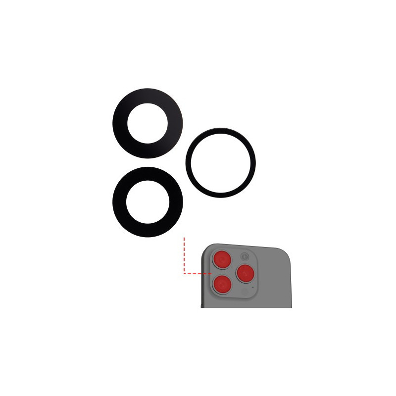 Rear camera glass for Apple iPhone 15 Pro rear camera glass (3pcs) / PREMIUM /