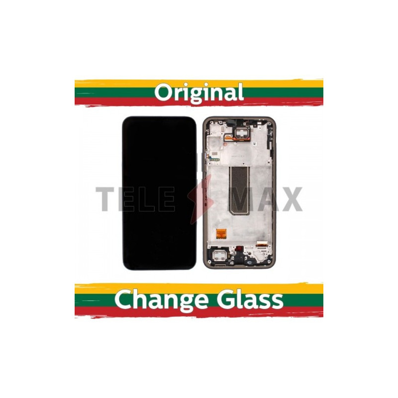 Screen for Samsung A346 A34 5G with frame / Graphite / (Updated: Telemax)