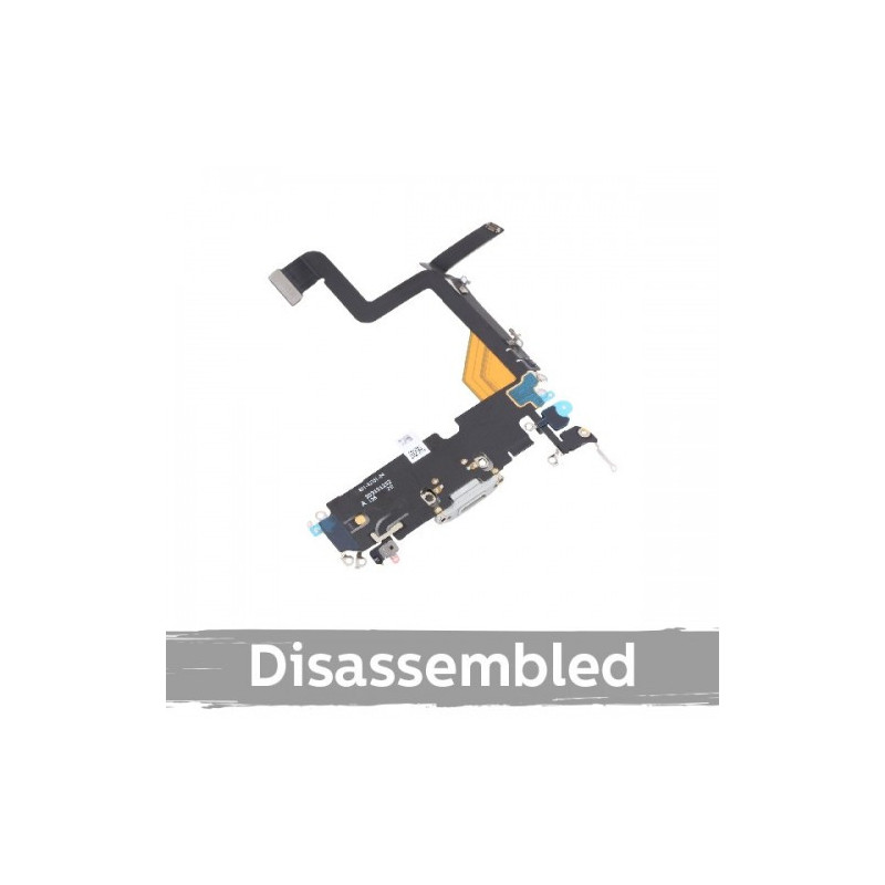 Charging port for iPhone 14 Pro Max with flexible connector / Space Black / (100% original / from the device)