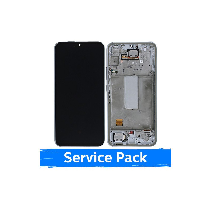 Ekranas skirtas Samsung A346 A34 5G su rėmeliu / Silver / (Service Pack)