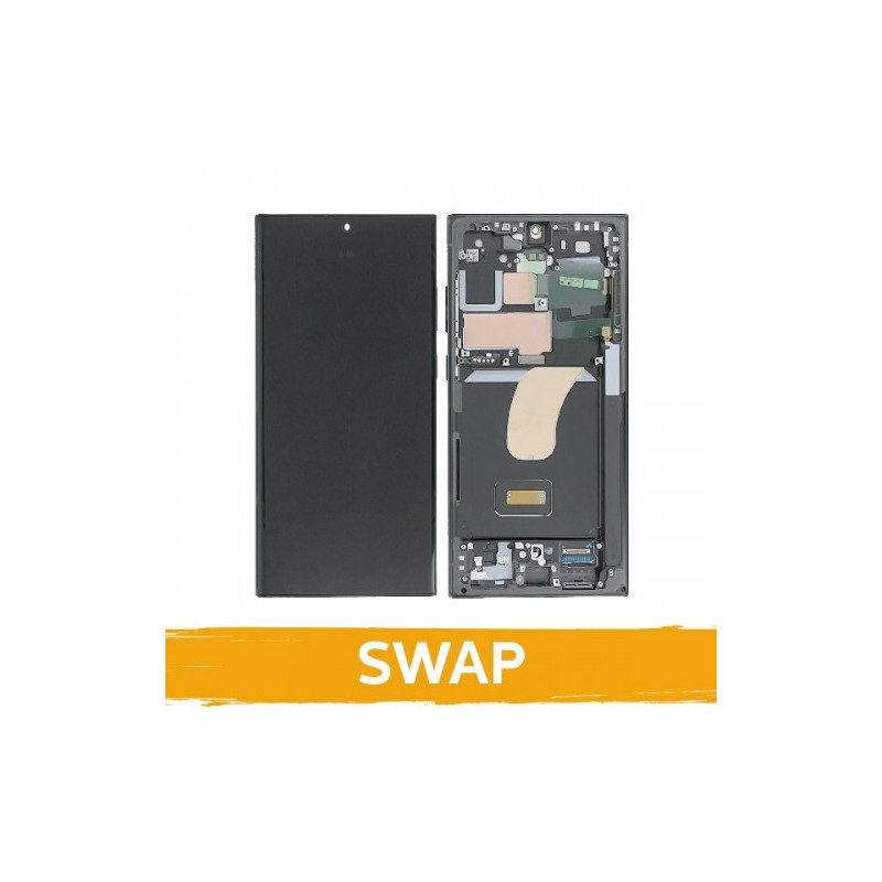 Screen for (S) Samsung S918 S23 Ultra with frame / Phantom Black (Red) (Graphite) / (Updated: Telemax)