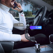 Car charger Joyroom 'JR-CL25' black 17W (2xQC3.0 / with LED Lighting) + 'Lightning' cable 150cm