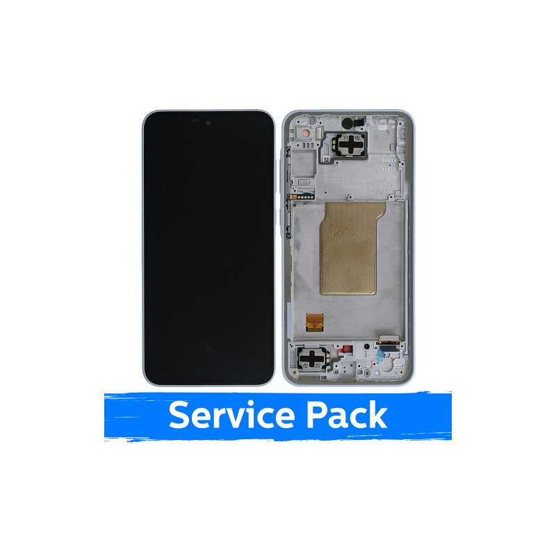 Screen for Samsung A356 A35 5G with frame / Ice Blue / (Service Pack)