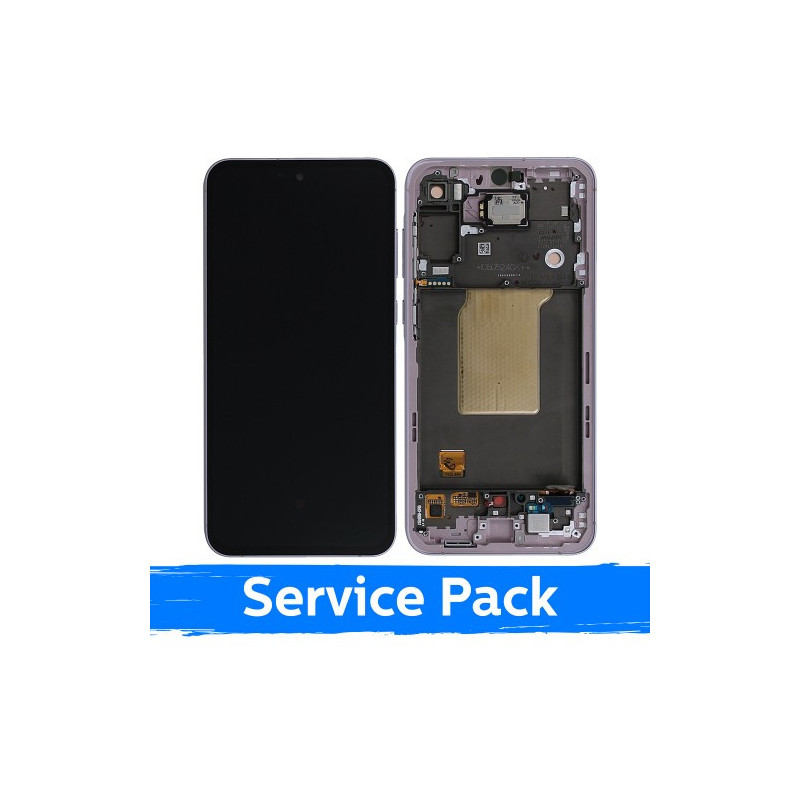 Ekranas skirtas Samsung A556 A55 5G su rėmeliu / Lilac / (Service Pack)