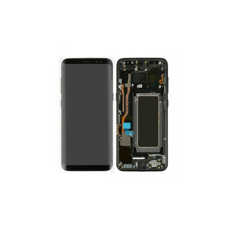 Ekranas skirtas Samsung G950 S8 su rėmeliu / Midnight Black / HQ