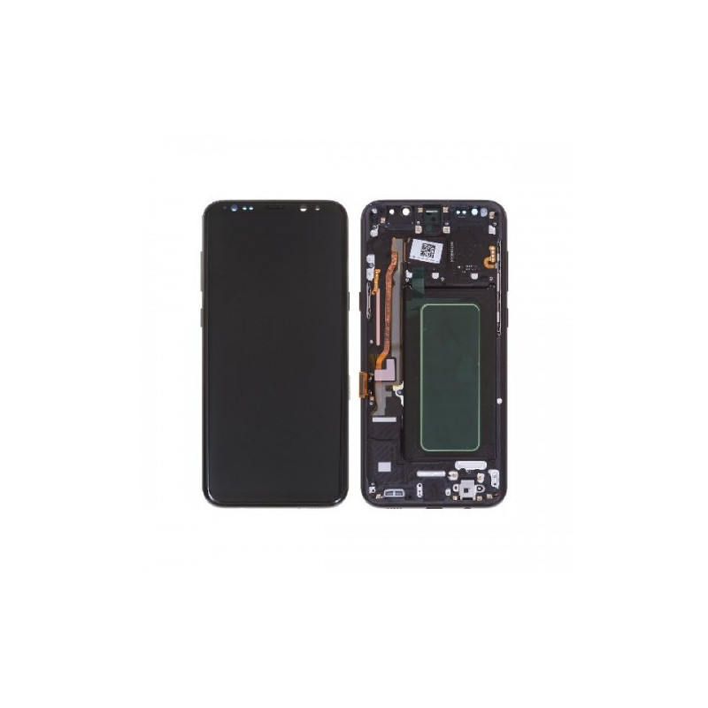 Ekranas skirtas Samsung G955 S8 Plus su rėmeliu / Midnight Black / HQ