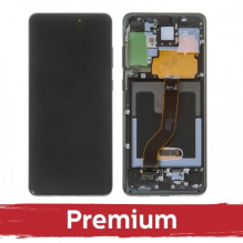 Ekranas skirtas Samsung G985 S20 Plus su rėmeliu / Cosmic Black / OEM