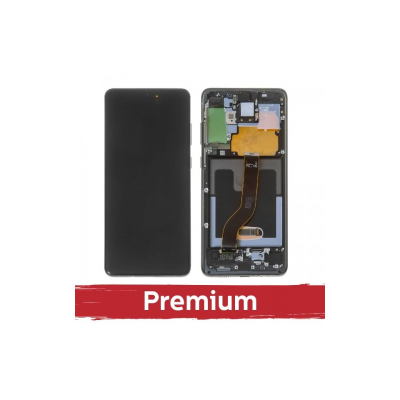 Ekranas skirtas Samsung G985 S20 Plus su rėmeliu / Cosmic Black / OEM