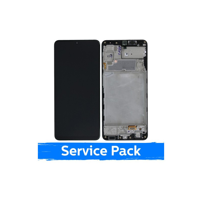 Ekranas skirtas Samsung A225 A22 4G juodas su rėmeliu (Service Pack)