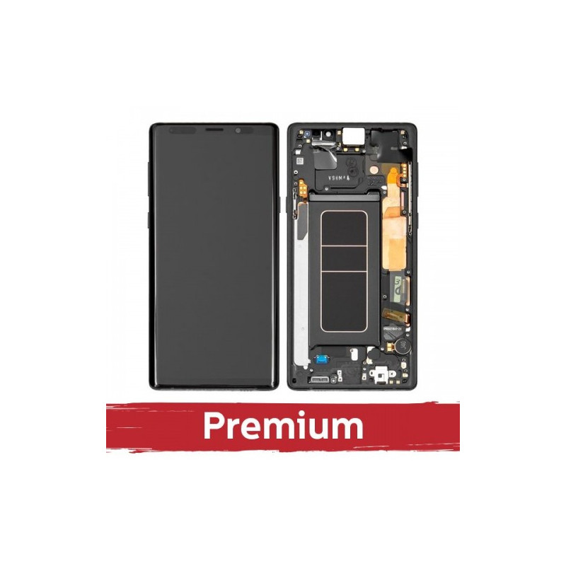 Ekranas skirtas Samsung N960 Note 9 su rėmeliu / Midnight Black / OEM