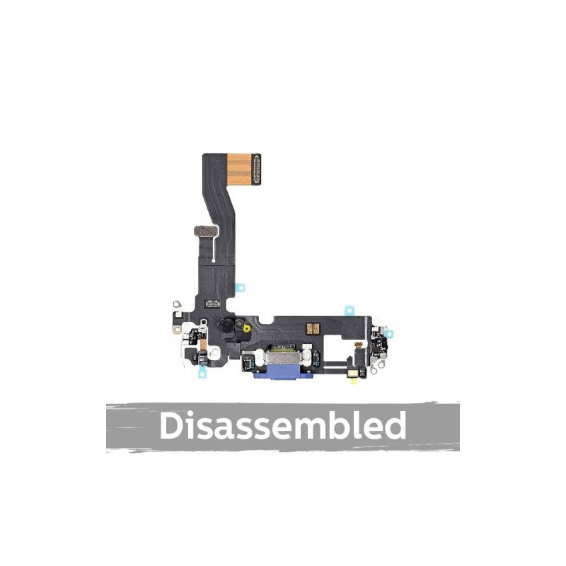 Charging port for iPhone 12 (12 Pro) with flexible connector / White / (100% original / from the device)