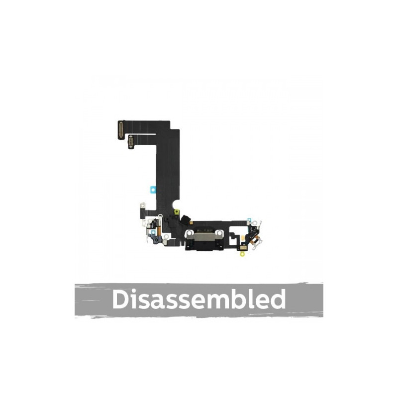 Charging port for iPhone 12 Mini with flexible connector / Black / (100% original / from the device)